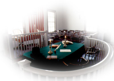 Mount Pulaski Courthouse inside courtroom